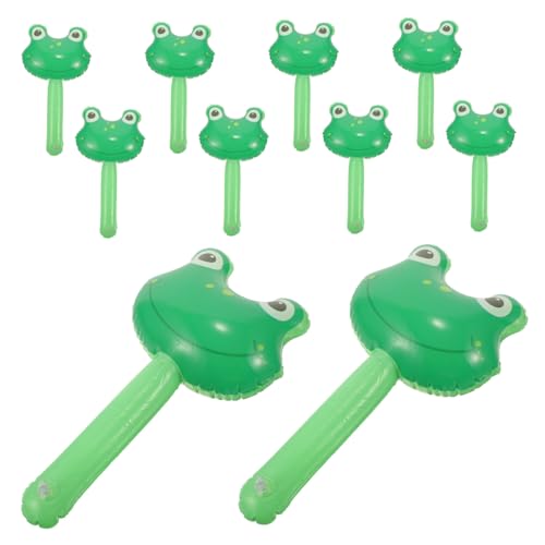 HEALSOPTHY 10 Stück Teiliges Aufblasbares Tier Hammer mit Kleinem Glockenton Robustes Plastik Lustiges Pool Party Zubehör für Kindergeburtstag Froschform Sicher und Luftdicht von HEALSOPTHY