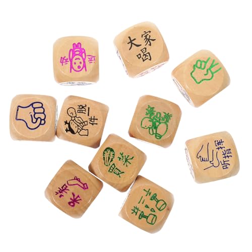 HEALSOPTHY 10 Stück Teiliges Buntes Holz Würfelspiel Langlebige Handliche Würfel für Familienspiele Partyspiele und Ktv Interaktion Geeignet für Zuhause und Gesellige Runden von HEALSOPTHY