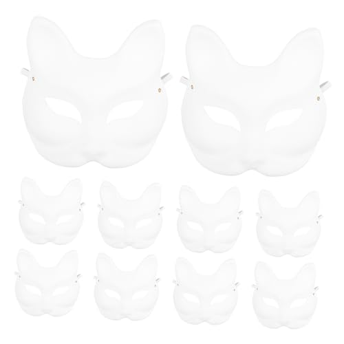 HEALSOPTHY 10 Stück Teiliges DIY Fuchs Papiermaske zum Bemalen Leichte Maskerade Ball Masken für Halloween Erwachsene Umweltfreundliche Unbemalte Cosplay Party Zubehör HEALSOPTHY 10 Stück Teiliges DIY Fuchs Papiermaske zum Bemalen Leichte Maskerade Ball Masken für Halloween Erwachsene Umweltfreundliche Unbemalte Cosplay Party Zubehör von HEALSOPTHY
