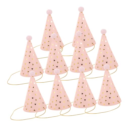 HEALSOPTHY 10 Stück Teiliges Geburtstagskegel Hüte mit Pompom Glänzende Partyhüte aus Papier Stil Glitzer Geburtstagshut für Erwachsene und Dekorative Geburtstagskopfbedeckung für von HEALSOPTHY