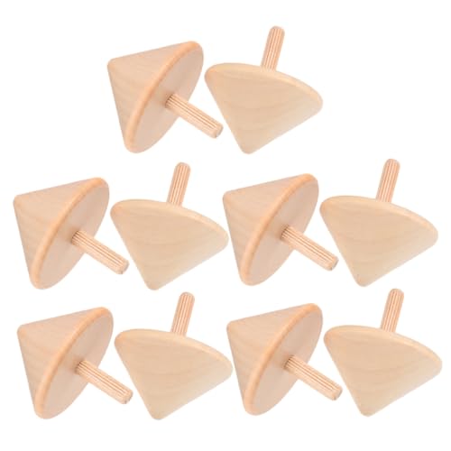 HEALSOPTHY 10 Stück Teiliges Holz DIY Bemalbar Handgefertigte Spinning Tops für Fördert Kreativität und Hand Auge Koordination für Drinnen und Unterwegs von HEALSOPTHY