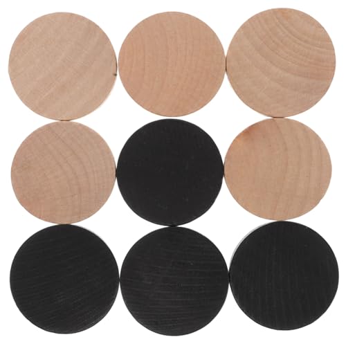 HEALSOPTHY 10 Stück Teiliges Holz Schachspiel Zubehör Präzise Gefertigte Glatte Spielfiguren in Schwarz und Naturholz Interaktives Familienspiel Erhöht Spielspaß und Herausforderung von HEALSOPTHY