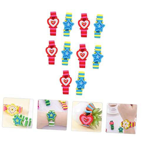 HEALSOPTHY 10 Stück Teiliges Holzspielzeug Kinderuhren mit Elastischem Armband Pädagogisches für Jungen und Mädchen um Kreative und Lustige Spielstunden zu Fördern Umweltfreundlich und HEALSOPTHY 10 Stück Teiliges Holzspielzeug Kinderuhren mit Elastischem Armband Pädagogisches für Jungen und Mädchen um Kreative und Lustige Spielstunden zu Fördern Umweltfreundlich und von HEALSOPTHY