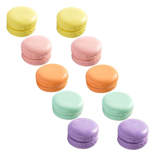 HEALSOPTHY 10 Stück Teiliges Künstliche Macaron Deko aus Bruchfestem PVC Realistische Miniatur Dessertmodelle für Fotografie Shopfenster Party und Wohnraumdekoration von HEALSOPTHY