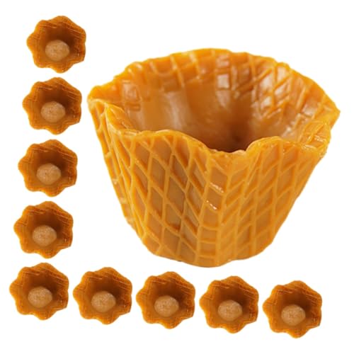 HEALSOPTHY 10 Stück Teiliges Mini Eiscreme waffel dekor Realistische DIY Charms für Handyhüllen Kreative Bastelanhänger Dekorativ für Puppenhaus und Schmuckherstellung von HEALSOPTHY