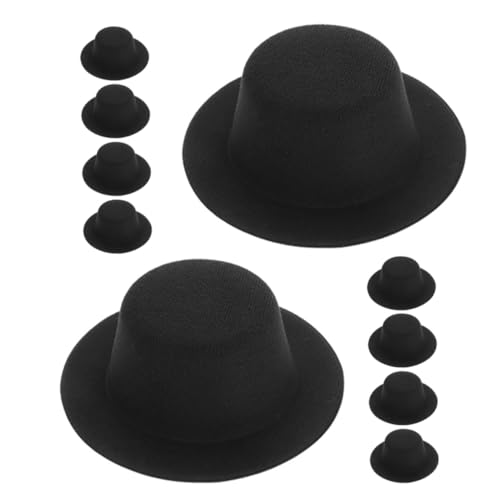 HEALSOPTHY 10 Stück Teiliges Mini Hüte Schwarz Kreative Bastel Hutdekorationen für DIY Kostüme Puppen Haustier Accessoires Elegante Party Deko Vielseitig Anpassbar von HEALSOPTHY