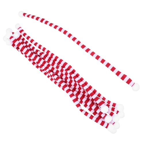 HEALSOPTHY 10 Stück Teiliges Mini Weihnachts Schals aus Gestreiftem Strapazierfähigem Vielseitige Dekoration für Weinflaschen Puppen und Party Accessoires Weihnachtsdeko von HEALSOPTHY