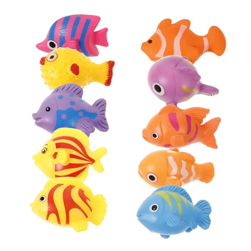 HEALSOPTHY 10 Stück Teiliges Miniatur Fischfigur aus Kunststoff Bunte Kleine Meerestier Modelle für Aquarium Dekoration Kinderfreundliche Mini Tier Deko für Mikro Landschaft und von HEALSOPTHY