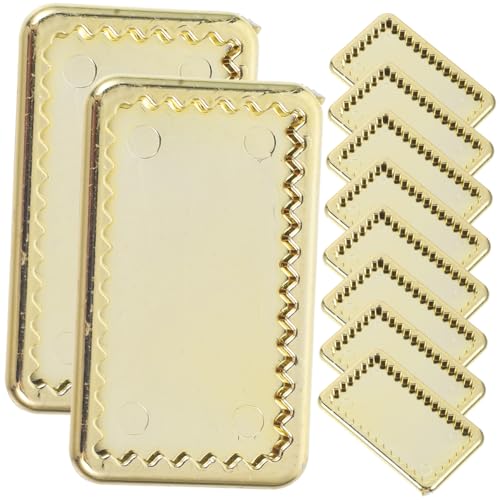 HEALSOPTHY 10 Stück Teiliges Miniatur tablett aus Robustem Goldfarbene Kleine Teller für Puppenhaus Dekoration Detailreiche Miniatur Geschirrmodelle für Bastler und Sammler von HEALSOPTHY