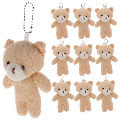 HEALSOPTHY 10 Stück Teiliges Niedliche Mini Teddybären Schlüsselanhänger Plüsch Anhänger aus Weichem Baumwollmaterial zum Dekorieren von Taschen Schlüsseln und DIY Bastelprojekten von HEALSOPTHY