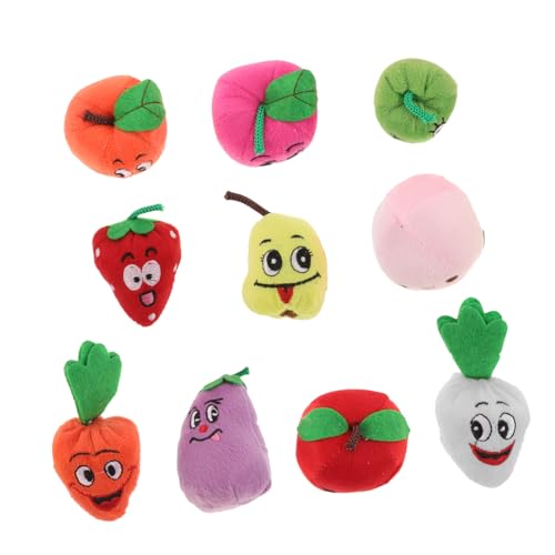 HEALSOPTHY 10 Stück Teiliges Obst Fingerpuppen aus Plüsch Bunte Handliche Handpuppen für Fördert Kreativität und Kognitive Entwicklung zum Geschichtenerzählen und Eltern Junge Mädchen von HEALSOPTHY