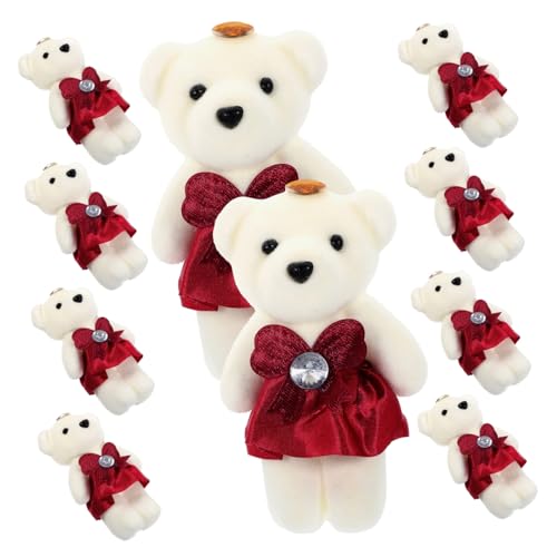 HEALSOPTHY 10 Stück Teiliges Plüschbär Weiche Kuscheltier Dekoration für Hochzeit Valentinstag Kompakte Langlebiges Material als und Raumdeko für Sofa und Bett von HEALSOPTHY