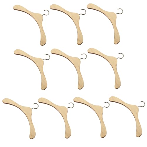 HEALSOPTHY 10 Stück Teiliges Puppenkleiderbügel aus Holz Kleiderbügel für Puppenschrank Geeignet für Puppenkleider Tops und Hosen Praktisches Zubehör für Einfache Organisation im Puppenhaus von HEALSOPTHY
