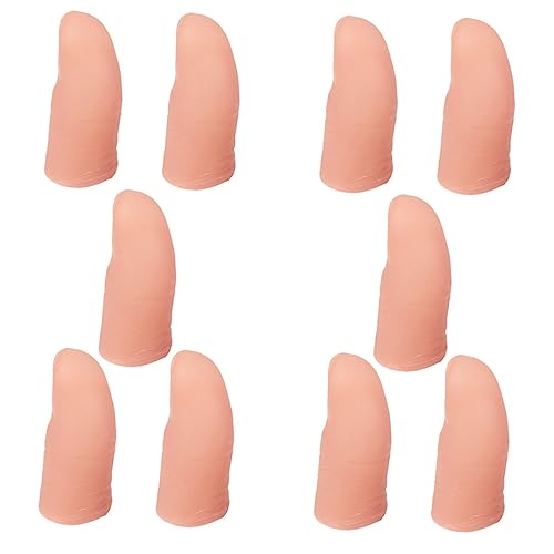 HEALSOPTHY 10 Stück Teiliges Realistischer Fingerhüllen Daumenspielzeug Simulation Fingerprop für Spiele Show Requisiten Wiederverwendbar Leicht und Tragbar in Hautfarbe von HEALSOPTHY
