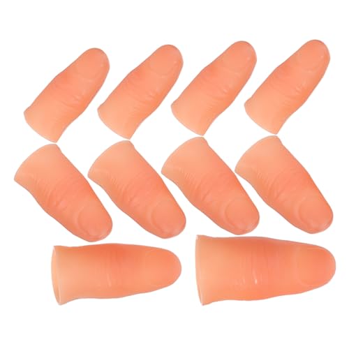 HEALSOPTHY 10 Stück Teiliges Simulierte Zauberer Finger aus Kunststoff mit Realistischen Fingernägeln Langlebige Trick Requisiten für Bühnenauftritte Partyspaß und Nageldesign übungshilfe von HEALSOPTHY