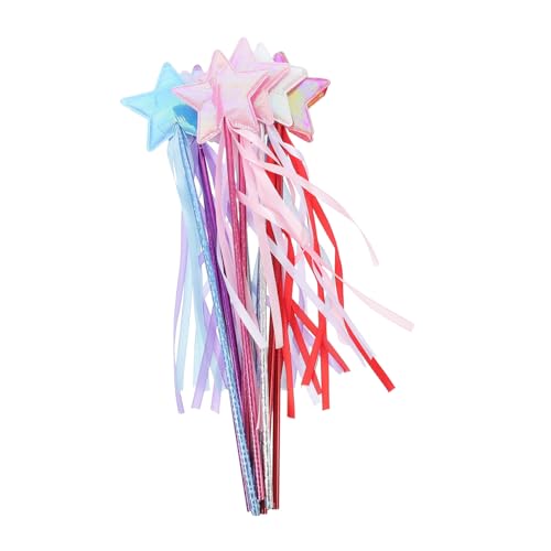 HEALSOPTHY 10 Stück Teiliges Sternförmiges Feenstab für Glitzernde Zauberstäbe zum Rollenspiel Halloween Kostüm Requisite Sicher für Mädchen Cosplay und Partyspaß von HEALSOPTHY