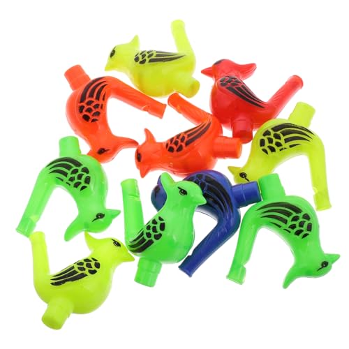 HEALSOPTHY 10 Stück Teiliges Wasser Vogelpfeifen Cartoon Pfeifen für Mundmuskeltraining Wasserspielzeug Bunte Flöten zur Oraler Entwicklung und Musikalischem Interesse von HEALSOPTHY