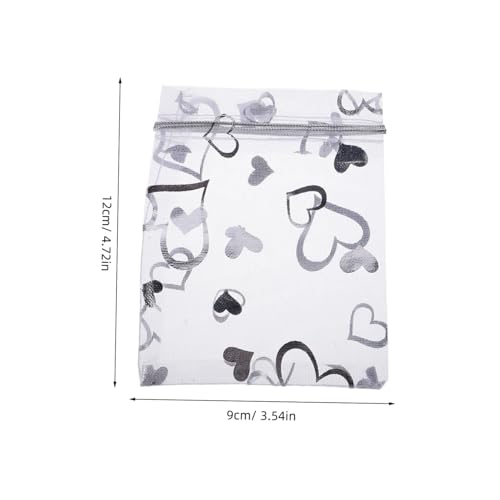 HEALSOPTHY 100 Stück Herz Organza Beutel Transparentes Leichtes Partygeschenk Säckchen mit Zugband für Schmuck Süßigkeiten Hochzeit Shower Dekoration von HEALSOPTHY