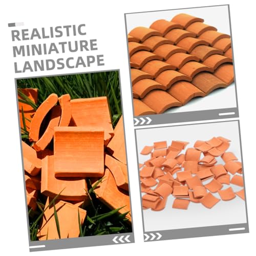 HEALSOPTHY 100 Stück Maßstab Realistische Miniatur Dachschindeln für Puppenhaus Einfache Installation Kreative Dekoration für Micro Landschaften und DIY Modellbau von HEALSOPTHY
