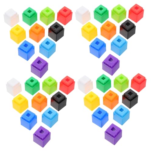 HEALSOPTHY 100 Stück Mathe-berechnungswürfel Blockpuzzle Mit Geometrischen Formen Baustein-rätsel Würfel Für Mathematik Verbinden Kinderblöcke Bausteine ​​für Die Frühe Kindheit Plastik von HEALSOPTHY