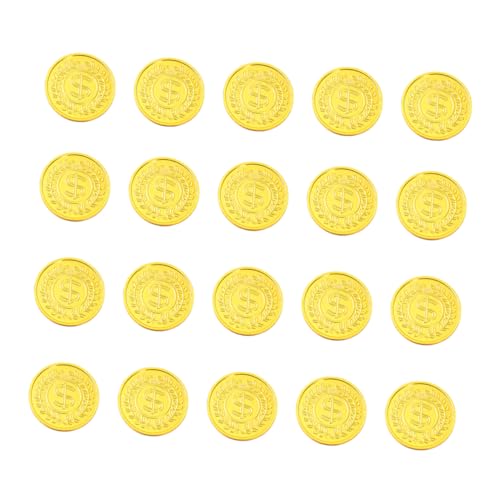 HEALSOPTHY 100 Stück Simulierte Goldmünzen Für Währung Schatz Piraten-goldmünzen Golden von HEALSOPTHY