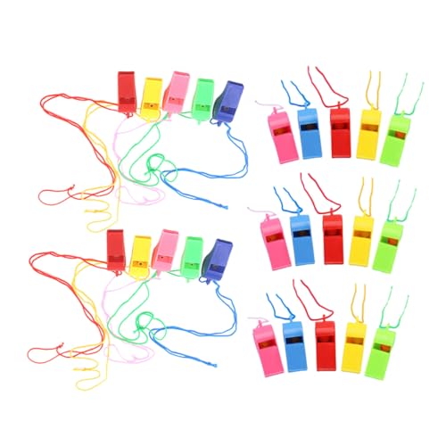 HEALSOPTHY 100 Stück Teiliges Buntes Trillerpfeifen aus Robustem Kunststoff Langlebige Schiedsrichter und Sportpfeifen für Party Favors Trainingshilfe und Spielaktivitäten von HEALSOPTHY