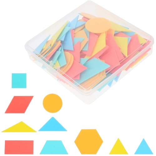 HEALSOPTHY 100 Stück Teiliges Geometrisches Formenset für Pädagogisches Lernspielzeug zur Formenerkennung Sicher Gestaltete Vielseitige Mathe lernhilfen für Kindergarten und Grundschule von HEALSOPTHY