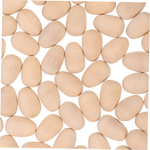 HEALSOPTHY 100 Stück Teiliges Kleine Holz Eier Glatte Bemalbare Simulationseier für DIY Basteln und Osterdekoration Natürliche Holzeier für Kreative Osterideen von HEALSOPTHY