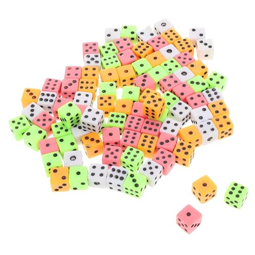 HEALSOPTHY 100 Stück Teiliges Mini Würfelset Bunte Kleine Sechsseitige Würfel mit Quadratischen Ecken Robuste Kunststoffwürfel für Brettspiele Lernspiele Party und Basteln von HEALSOPTHY