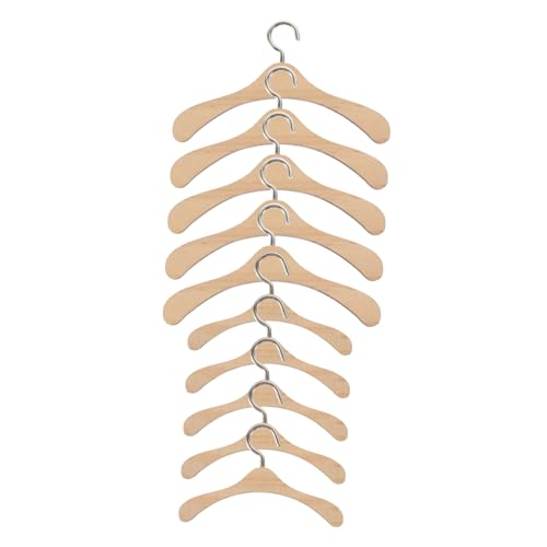HEALSOPTHY 10Stücke Kleiderbügel aus Holz für Puppen Aufbewahrungslösung für Puppenkleidung im Puppenhaus Dekorative und Praktische von HEALSOPTHY
