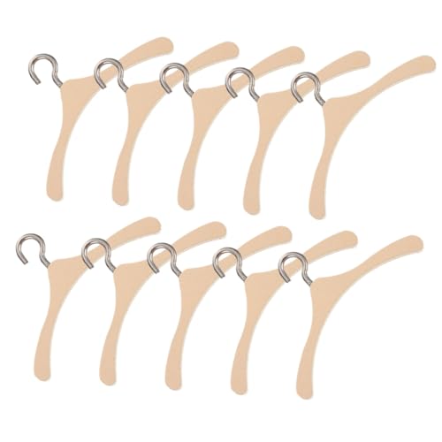HEALSOPTHY 10Stücke Mini Puppenkleiderbügel aus Holz Kleine Kleiderbügel für Puppenschränke Puppenstubenmöbel und Puppenaccessoires für Kreative Spielideen von HEALSOPTHY