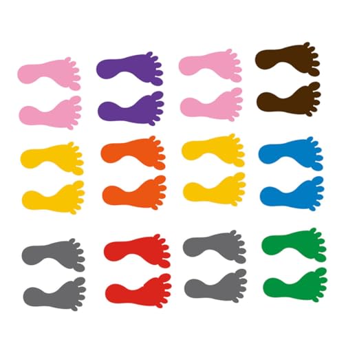 HEALSOPTHY 12 Paare Fußabdruck Aufkleber PVC Fußabdruck Sticker für Kindergarten Bodenaufkleber Mischfarben Ordnung und Farberkennung HEALSOPTHY 12 Paare Fußabdruck Aufkleber PVC Fußabdruck Sticker für Kindergarten Bodenaufkleber Mischfarben Ordnung und Farberkennung von HEALSOPTHY