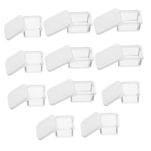 HEALSOPTHY 12 Sätze Teiliges Miniatur Puppenhaus Aufbewahrungsboxen Transparente Kunststoff Snack Behälter mit Mini Schaufel Platzsparende Mini Lebensmittelboxen für Kreative Rollenspiele und von HEALSOPTHY