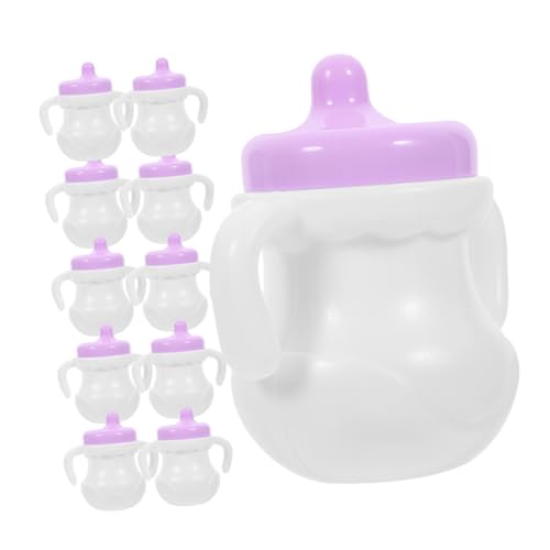 HEALSOPTHY 12 Stück Babyflasche kinderflaschen Chilli Bottles pummeluff Kuscheltier Spielzeugzubehör Puppen Accessoires Miniatur-Babypuppenflaschen Simulation Flaschenspielzeug Plastik von HEALSOPTHY