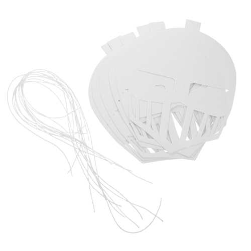 HEALSOPTHY 12 Stück Diy Weiße Papiermasken für Bastelmasken zum Bemalen Kreative Partydeko für Halloween Kunsthandwerk und Spiele Mit Griff für Bequemes Robuste und Wiederverwendbare Masken von HEALSOPTHY