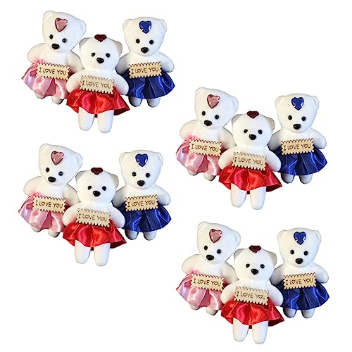 HEALSOPTHY 12 Stück Kurzes Samtbär Zubehör Ornament Blumenstrauß Blumengirlande Für Dekoration Kranz Verzierung Schreibtischdekor Bärenspielzeug DIY Zubehör Bärenpuppe Foto von HEALSOPTHY