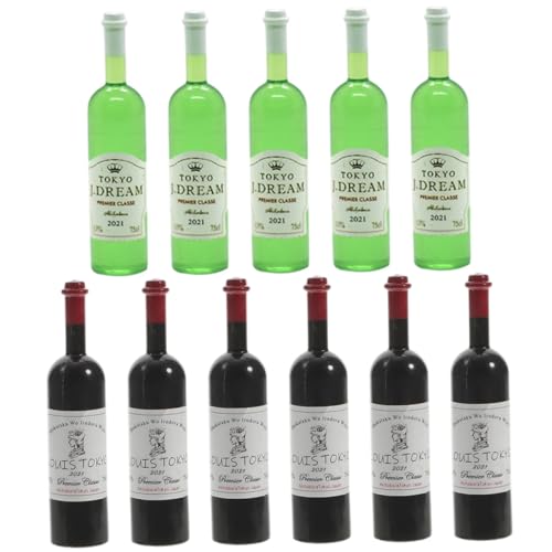 HEALSOPTHY 12 Stück Mini-weinflaschen-Modell Puppenhausküche Retro Mini- -hausdekorationen Miniatur-weinflasche Miniaturflaschen Winzige Flaschen Miniatur-rotweinflasche Plastik von HEALSOPTHY