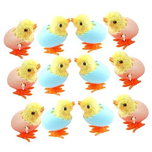 HEALSOPTHY 12 Stück Teiliges Aufziehspielzeug Kuscheliges Hüpfendes Küken Windup Toys für Lustige Hühner für Ostern Weihnachten Partyspaß von HEALSOPTHY