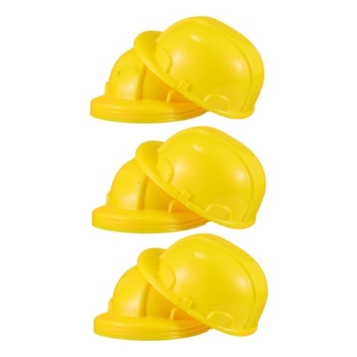 HEALSOPTHY 12 Stück Teiliges Bauhelme aus Kunststoff Sichere Spielzeughelme Gelb Robust und Glattkantig als Verkleidung und Party Mitgebsel für Jungen und Mädchen von HEALSOPTHY