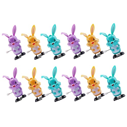 HEALSOPTHY 12 Stück Teiliges Bunte Aufziehhasen Osterhasen Kaninchen Wind Up für Tragbar Lustig als Ostergeschenk und Partyzubehör für Jungen und Mädchen von HEALSOPTHY
