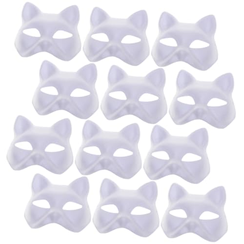 HEALSOPTHY 12 Stück Teiliges DIY Katzen Halbmaske aus Papiermasse Unbemalt und Formstabil zum Basteln Bemalen und Masken Gestalten für Halloween Karneval Partys und Kreative Kinderaktivitäten HEALSOPTHY 12 Stück Teiliges DIY Katzen Halbmaske aus Papiermasse Unbemalt und Formstabil zum Basteln Bemalen und Masken Gestalten für Halloween Karneval Partys und Kreative Kinderaktivitäten von HEALSOPTHY