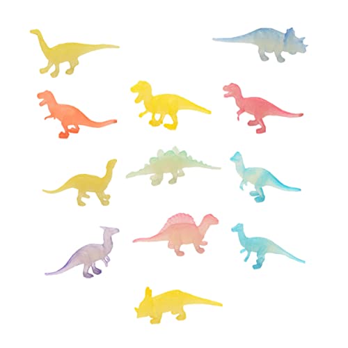 HEALSOPTHY 12 Stück Teiliges Dinosaurier Modell Leuchtende Dinosaurier Spielzeuge aus Robustem für Themenspiele und Geburtstagsfeiern von HEALSOPTHY