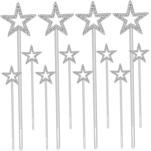 HEALSOPTHY 12 Stück Teiliges Feenstäbe Sternform Glitzernde Zauberstäbe für Party Accessoires für Kreative Bastelprojekte für Geburtstagsfeiern und Aufführungen von HEALSOPTHY