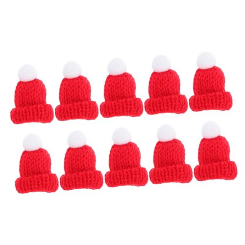 HEALSOPTHY 12 Stück Teiliges Gestrickte Mini Weihnachtsmützen Rote DIY Bastel Accessoires für Weihnachtsdeko Handgefertigte Mini Hüte für Kleidung und Partydekoration von HEALSOPTHY