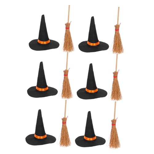HEALSOPTHY 12 Stück Teiliges Halloween Mini Hexenhut und Besen Filzbezogen Schwarz Rot Detailreiche DIY Puppenhaus Deko für Miniaturhäuser und Bastelprojekte HEALSOPTHY 12 Stück Teiliges Halloween Mini Hexenhut und Besen Filzbezogen Schwarz Rot Detailreiche DIY Puppenhaus Deko für Miniaturhäuser und Bastelprojekte von HEALSOPTHY