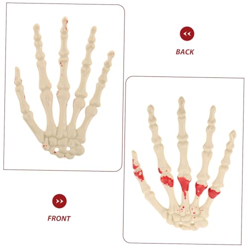 HEALSOPTHY 12 Stück Teiliges Halloween Skelett Hände Deko aus Kunststoff Realistische Blutige Requisiten für Gruselhäuser Escape Rooms und Halloween Partys Vielseitig Einsetzbar und von HEALSOPTHY