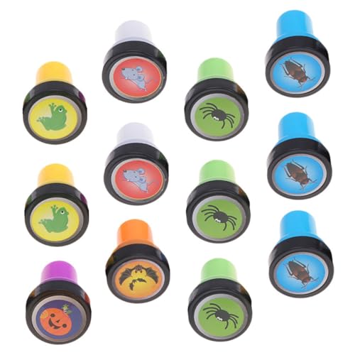 HEALSOPTHY 12 Stück Teiliges Halloween Stempelset mit Vorgestempelter Tinte Tierische Motive Umweltfreundliches Kunststoffspielzeug für Kinderbasteln und Partydekoration HEALSOPTHY 12 Stück Teiliges Halloween Stempelset mit Vorgestempelter Tinte Tierische Motive Umweltfreundliches Kunststoffspielzeug für Kinderbasteln und Partydekoration von HEALSOPTHY