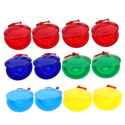HEALSOPTHY 12 Stück Teiliges Kastagnetten für Buntes Percussion aus Einfach zu Fördert Rhythmusgefühl und Musikalische Früherziehung Lernspielzeug und für Kleinkinder von HEALSOPTHY