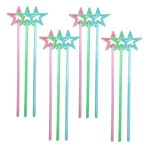 HEALSOPTHY 12 Stück Teiliges Kunststoff Zauberstab für Bunte Sternstäbchen in Blau und Grün kinderfreundlich als Party Deko Kostümzubehör und Foto Requisite für Mädchen HEALSOPTHY 12 Stück Teiliges Kunststoff Zauberstab für Bunte Sternstäbchen in Blau und Grün kinderfreundlich als Party Deko Kostümzubehör und Foto Requisite für Mädchen von HEALSOPTHY