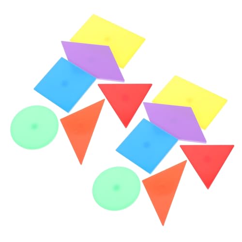 HEALSOPTHY 12 Stück Teiliges Magnetisches Demonstrationsspielzeug für Langlebige Kunststoffplatten Rechtecke Quadrate Dreiecke zur Form und Farberkennung Fördert Mathematische Wahrnehmung von HEALSOPTHY